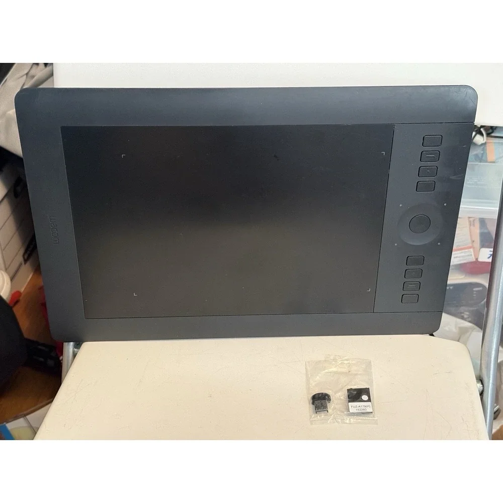 Wacom PTH651 Black Intuos Pro Medium Pen and Touch Tablet Untested With Adapter